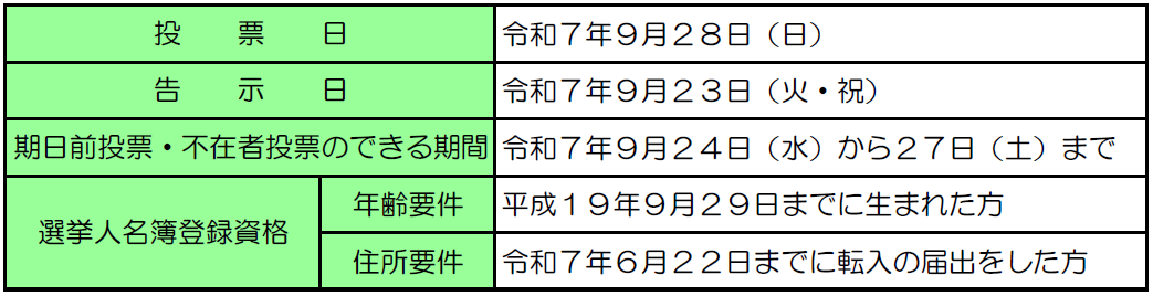 投票日等